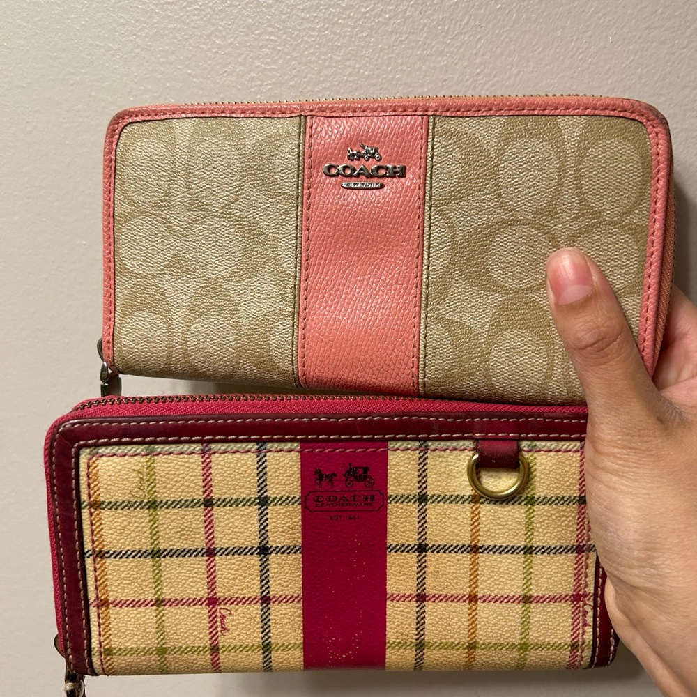 Coach Wallet Set - Pink and Beige